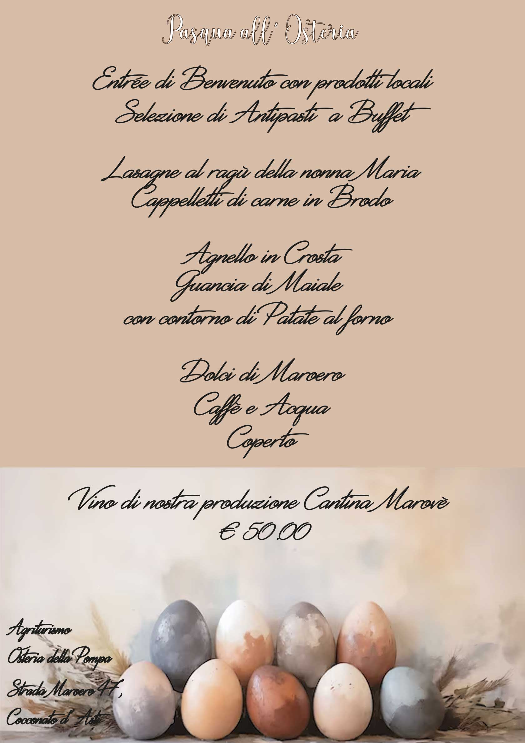 Menu di Pasqua 2025